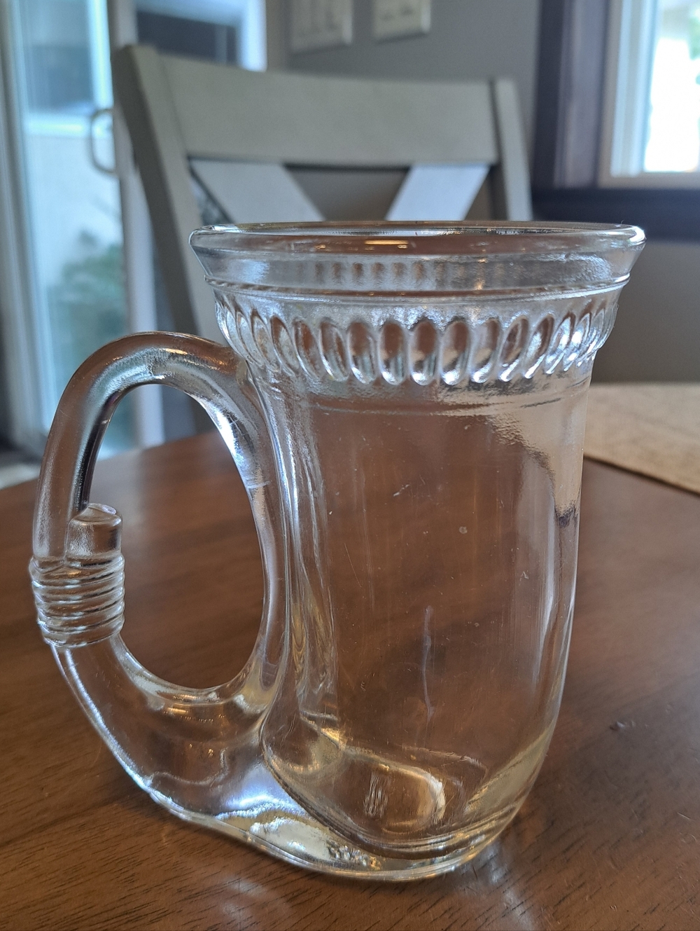 Vtg WMF German Clear Horn Glass Mug 12 oz Bar Ware Beer Stein Thick